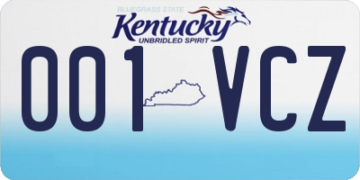 KY license plate 001VCZ
