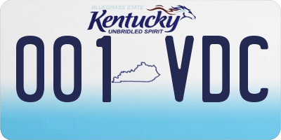 KY license plate 001VDC