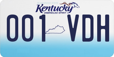 KY license plate 001VDH