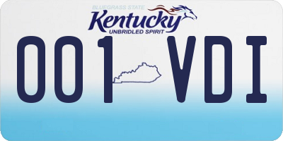 KY license plate 001VDI