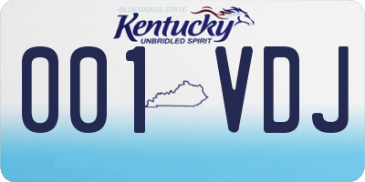 KY license plate 001VDJ