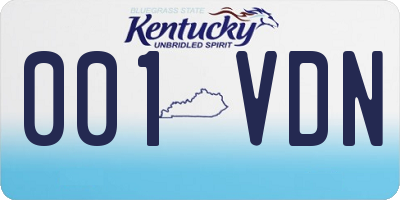KY license plate 001VDN
