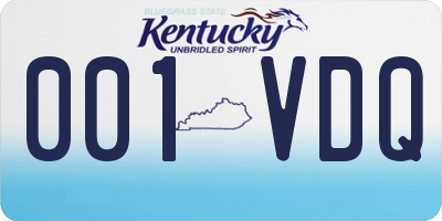 KY license plate 001VDQ