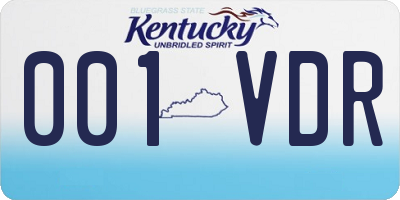 KY license plate 001VDR