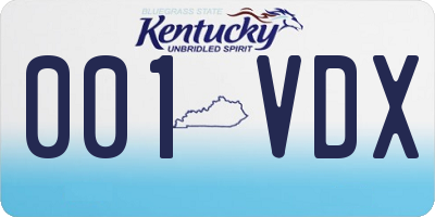 KY license plate 001VDX