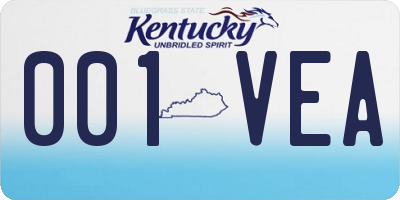 KY license plate 001VEA