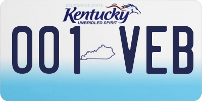 KY license plate 001VEB