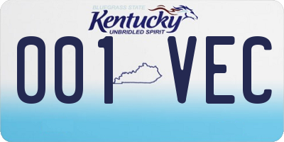 KY license plate 001VEC