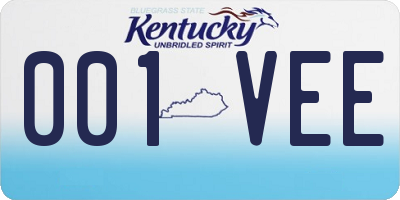 KY license plate 001VEE