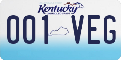 KY license plate 001VEG