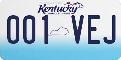 KY license plate 001VEJ