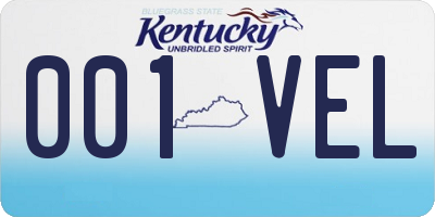 KY license plate 001VEL