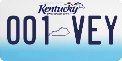KY license plate 001VEY