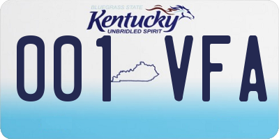 KY license plate 001VFA