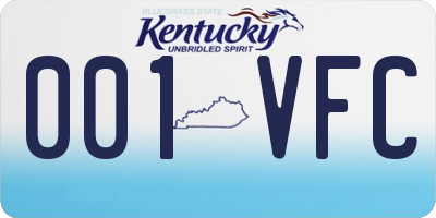 KY license plate 001VFC