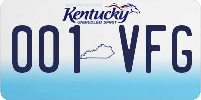 KY license plate 001VFG