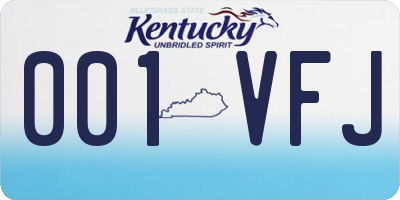 KY license plate 001VFJ