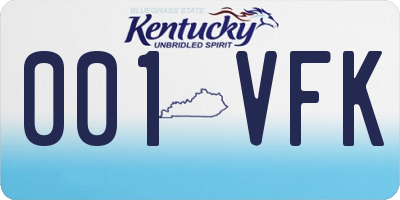 KY license plate 001VFK