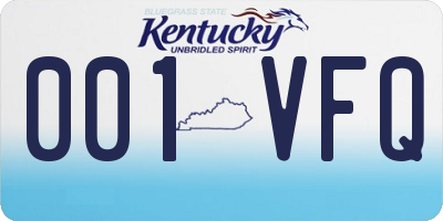 KY license plate 001VFQ