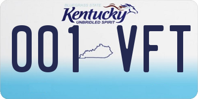 KY license plate 001VFT