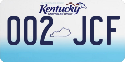 KY license plate 002JCF