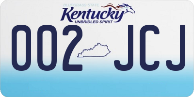 KY license plate 002JCJ