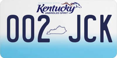 KY license plate 002JCK