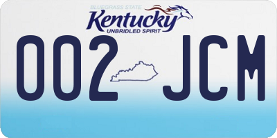 KY license plate 002JCM