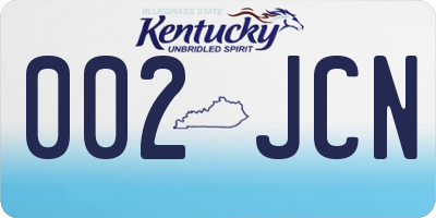 KY license plate 002JCN