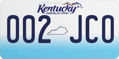 KY license plate 002JCO