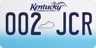 KY license plate 002JCR