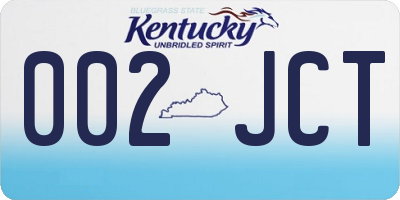 KY license plate 002JCT