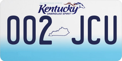 KY license plate 002JCU