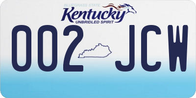 KY license plate 002JCW