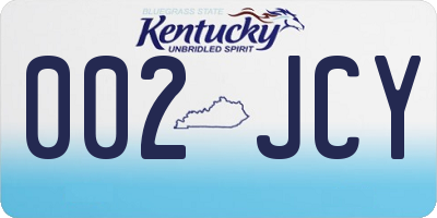KY license plate 002JCY
