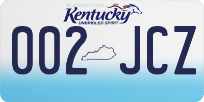 KY license plate 002JCZ