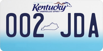 KY license plate 002JDA