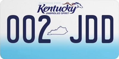 KY license plate 002JDD