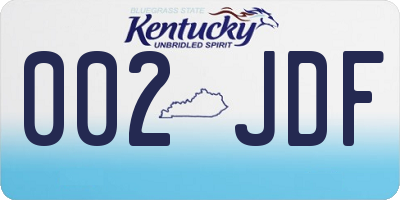KY license plate 002JDF