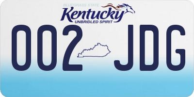 KY license plate 002JDG