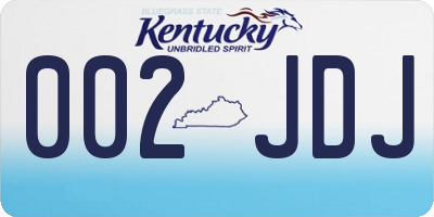 KY license plate 002JDJ