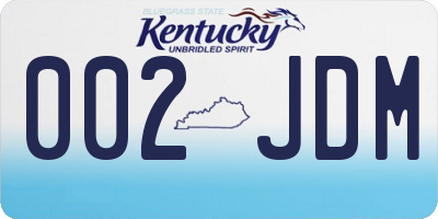 KY license plate 002JDM