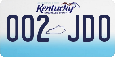 KY license plate 002JDO