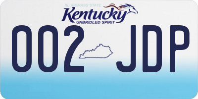 KY license plate 002JDP