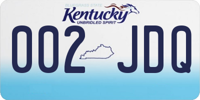 KY license plate 002JDQ