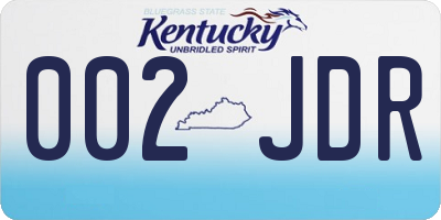 KY license plate 002JDR