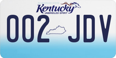 KY license plate 002JDV