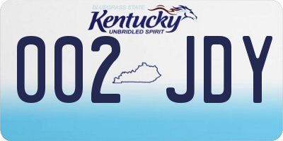 KY license plate 002JDY
