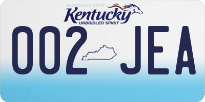 KY license plate 002JEA