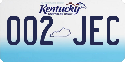 KY license plate 002JEC